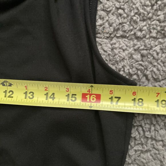 Chicos Drape Neck Dress SIZE 1 SMALL Black Faux Wrap Sleeveless Travel Resort - Picture 12 of 13